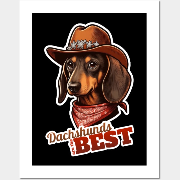 Cowboy Dachshund Wall Art by k9-tee